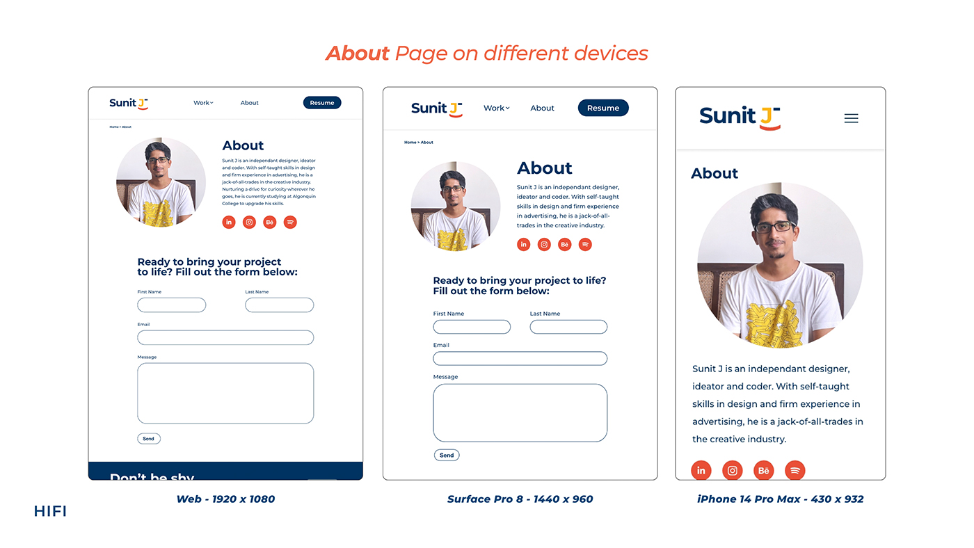 HIFI: About Page on Devices