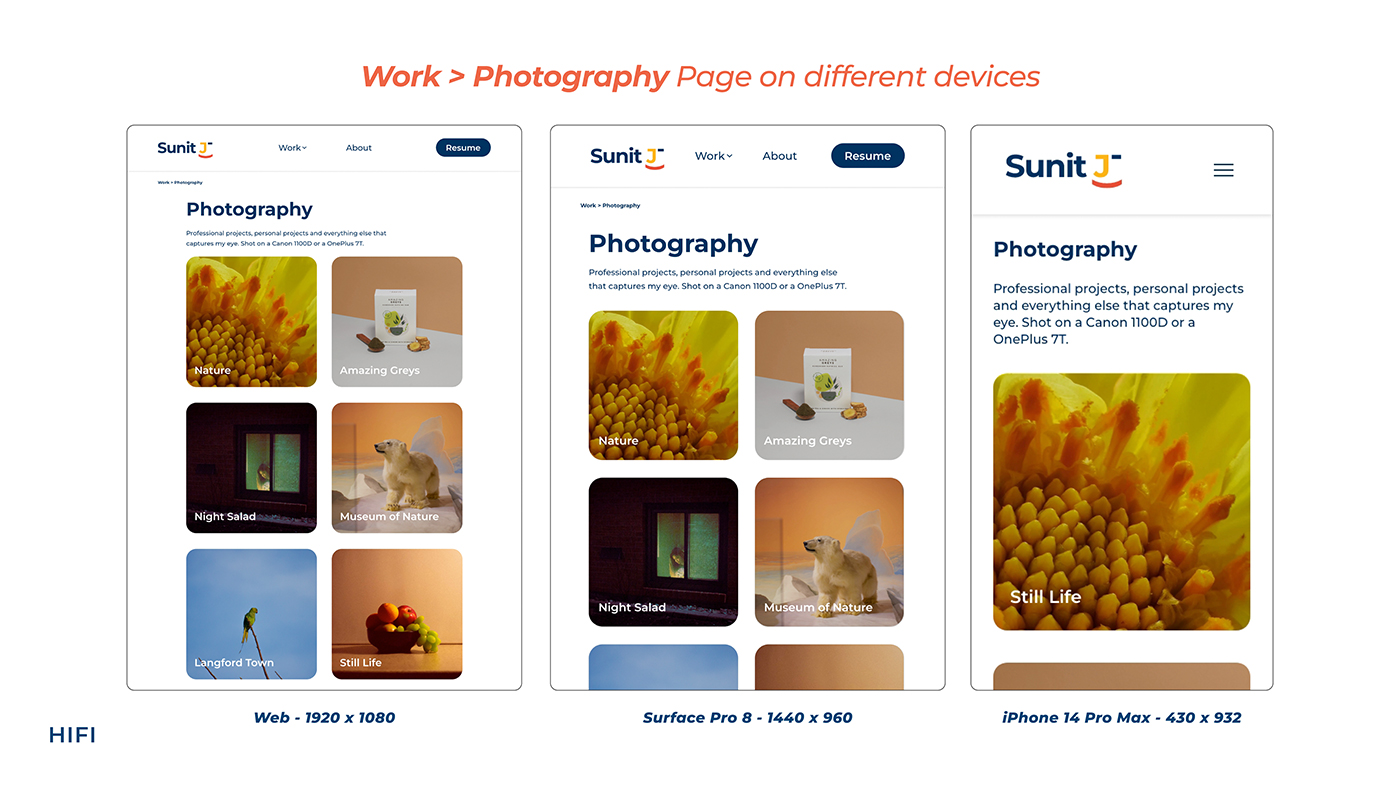 HIFI: Work > Photography Page on Devices